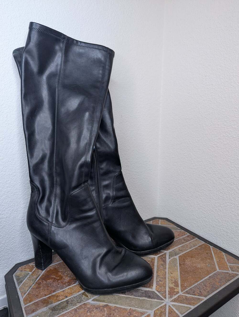 Franco Sarto Ilana Tall Faux Leather Boots 10/40 Rave Festival Goth Grunge Punk